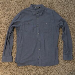 Travis Mathew Slate Blue Casual Button-Down Shirt
